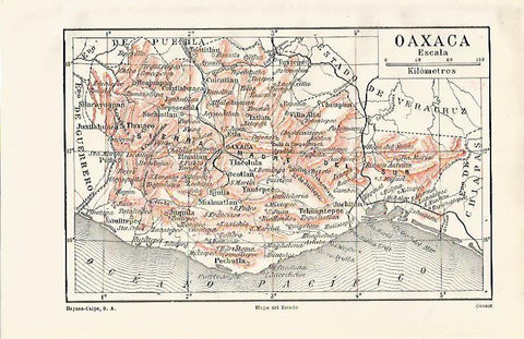 LAMINA ESPASA 21229: Mapa de Oaxaca