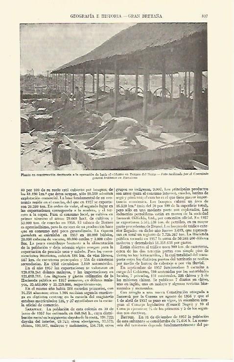 LAMINA ESPASA 21752: Planta en construccion en borneo del Norte