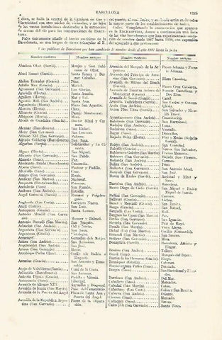 LAMINA ESPASA 19147: Entrada con el listado de las calles de Barcelona 