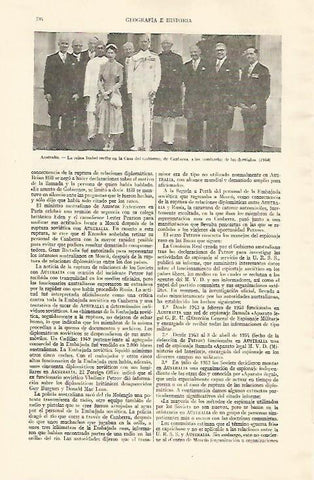 LAMINA ESPASA 22008: Isabel de Inglaterra en una recepcion en Camberra en 1954