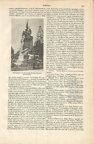LAMINA ESPASA 3729: Monumento a los heroes de Puente Sampayo Pontevedra