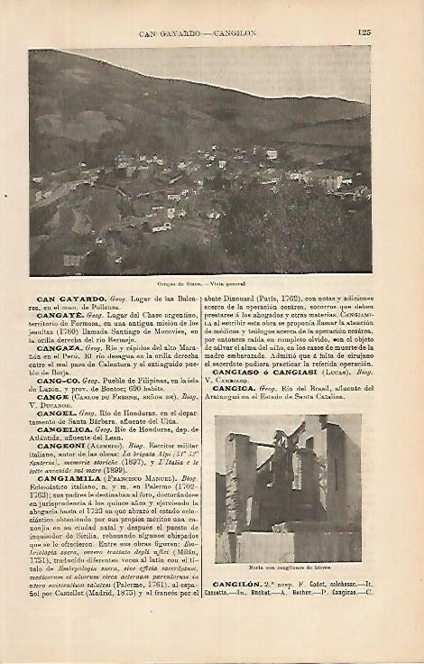 LAMINA ESPASA 4213: Vista general de Cangas de Tineo Oviedo