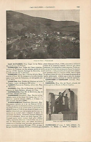 LAMINA ESPASA 4213: Vista general de Cangas de Tineo Oviedo