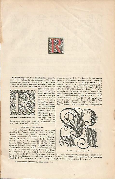 LAMINA ESPASA 4993: La letra R