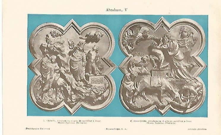 LAMINA ESPASA 13178: Abraham por Bruneleschi y por Ghiberti