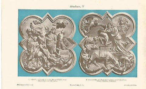 LAMINA ESPASA 13178: Abraham por Bruneleschi y por Ghiberti