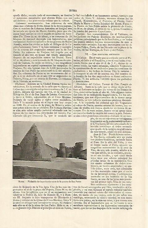 LAMINA ESPASA 19173: Piramide de Cayo Cestio en Roma