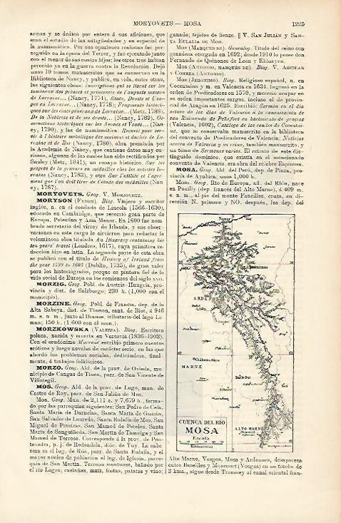 LAMINA ESPASA 8793: Mapa de la cuenca del rio Mosa
