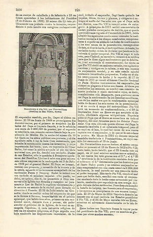 LAMINA ESPASA 23284: Monumento a Pio VII en Roma