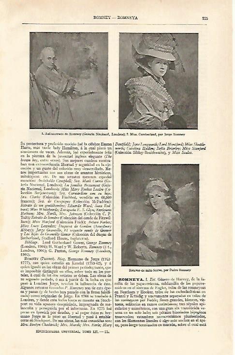 LAMINA ESPASA 16913: Autorretrato y miss Cumberland por Romney