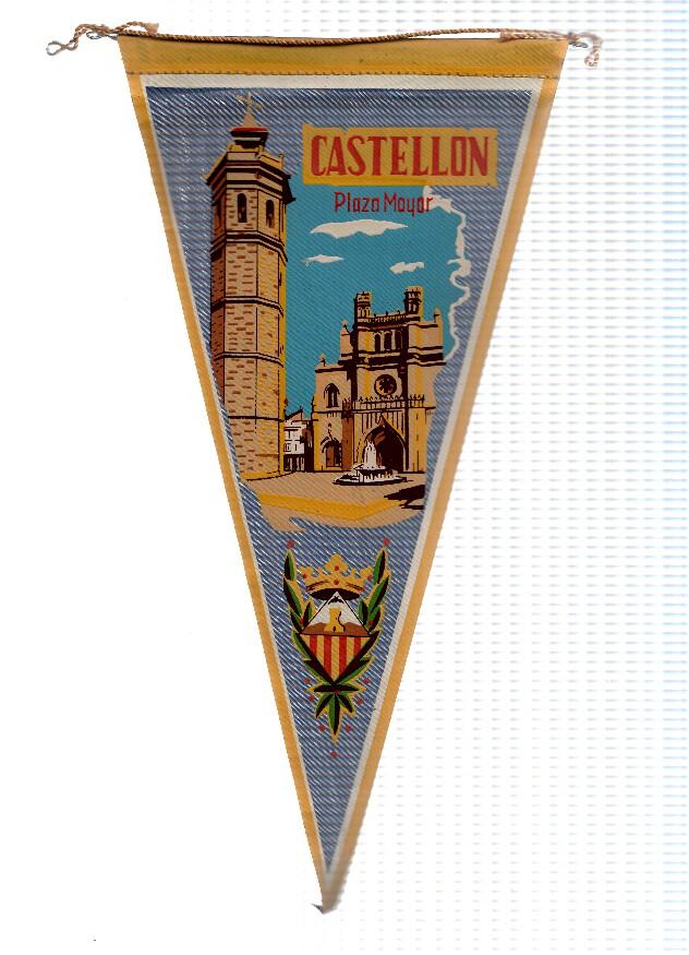 BANDERIN: CASTELLON - Ilustracion de la Plaza Mayor de Castellon y escudo de la localidad