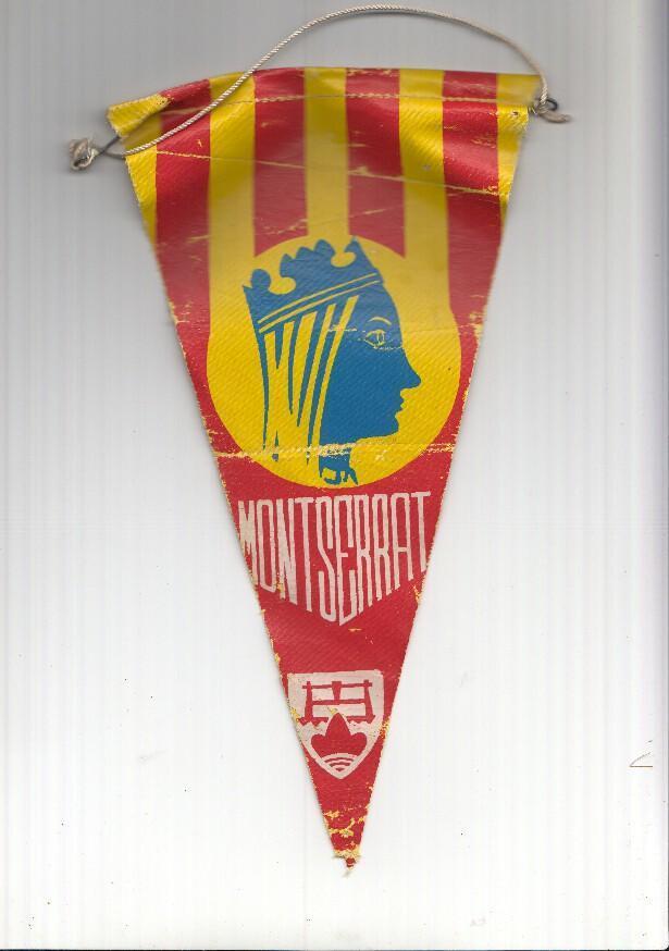 BANDERIN: MONTSERRAT, Barcelona - Ilustracion de LA MORENETA, escudo y senyera