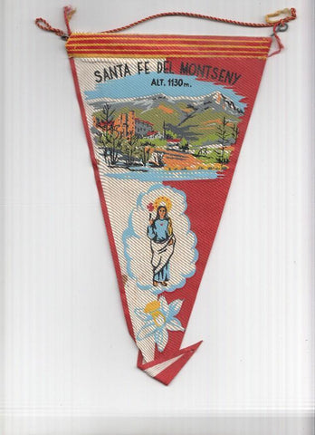 BANDERIN: SANTA FE DEL MONTSENY - Ilustracion esxterior de la Iglesia e imagen de Santa Fe