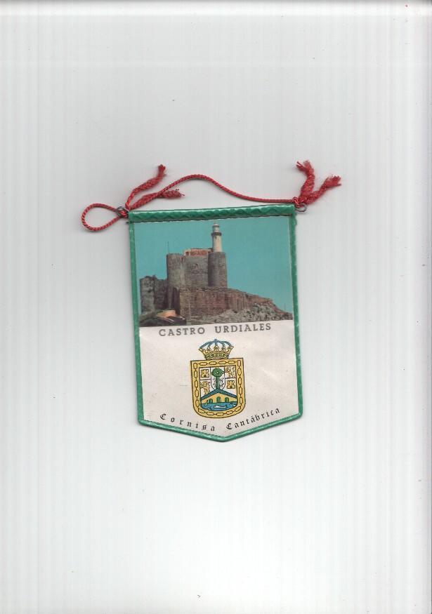 BANDERIN: CASTRO URDIALES - Castillo Faro de Santa Ana y Escudo de la localidad 