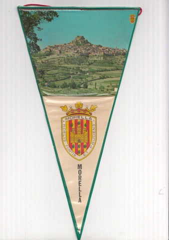 BANDERIN: MORELLA, Castellon - Imagen general y escudo de la localidad de Morella