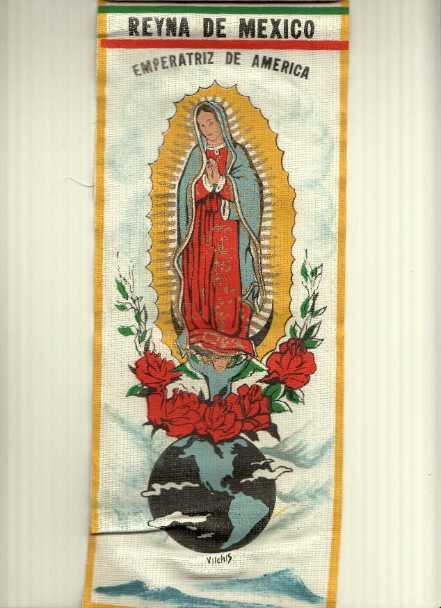 BANDERIN: MEXICO - Ilustracion de REYNA DE MEXICO, EMPERATRIZ DE AMERICA con Rosas