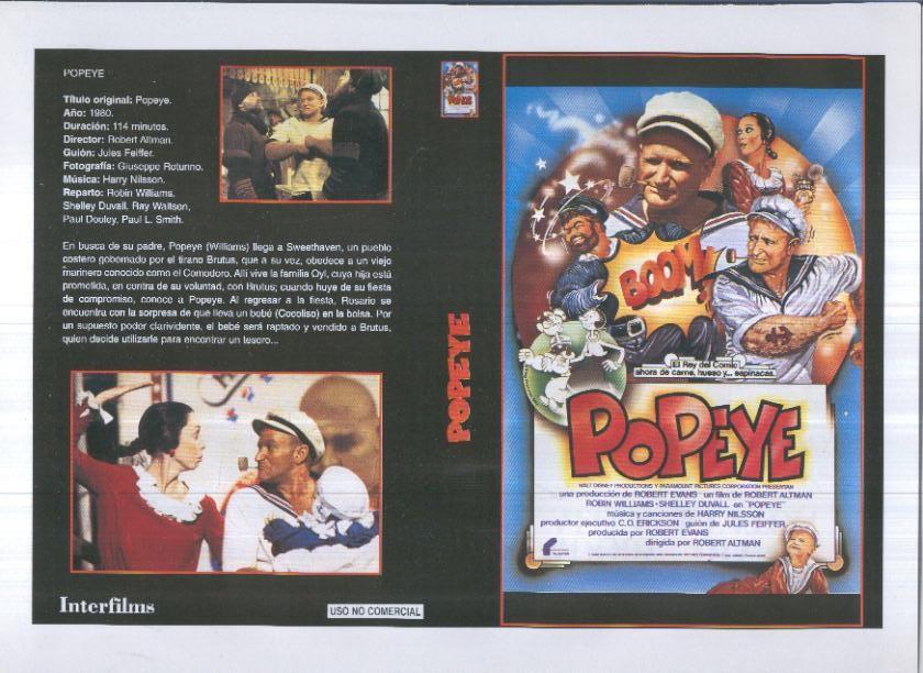 Caratula cine 30x22 cm: Popeye y La ultima noche de Boris Grushenko