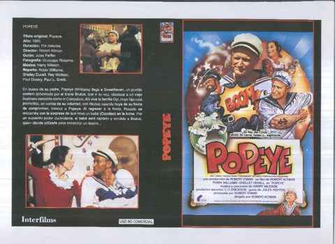 Caratula cine 30x22 cm: Popeye y La ultima noche de Boris Grushenko