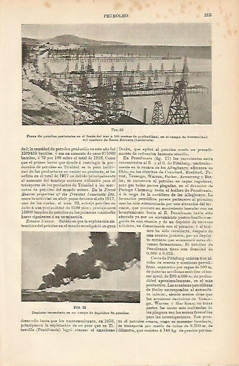 LAMINA DE ESPASA 213: Pozos de petroleo