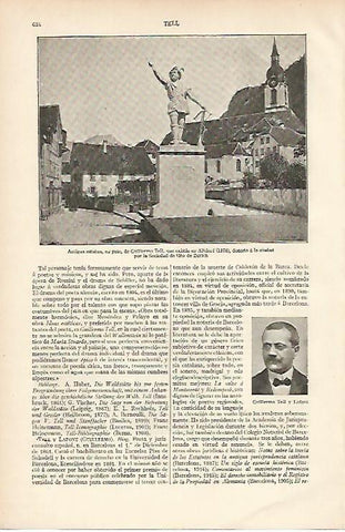 LAMINA ESPASA 2709: Estatua de Guillermo Tell en Altdorf 1876
