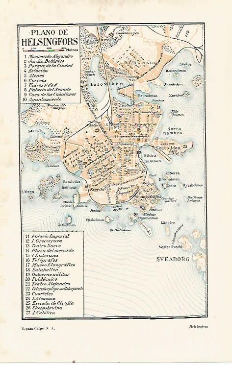 LAMINA ESPASA 21620: Plano de Helsingfors Finlandia