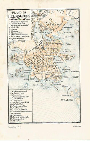 LAMINA ESPASA 21620: Plano de Helsingfors Finlandia
