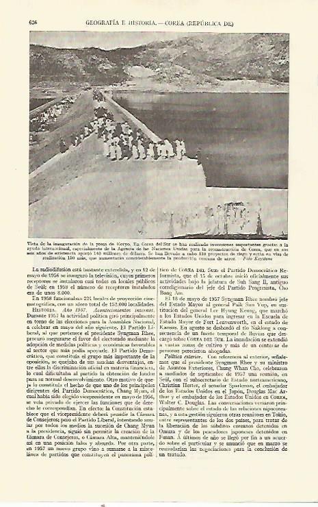 LAMINA ESPASA 21685: Presa de Koryo en Corea del Sur