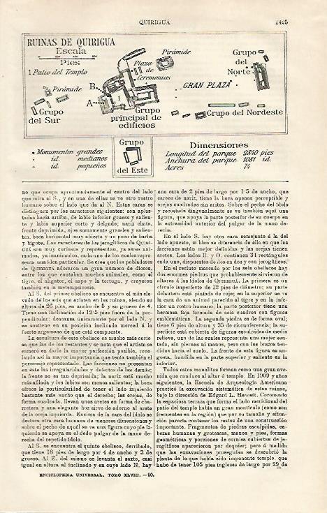 LAMINA ESPASA 20746: Plano de las ruinas de Quirigua