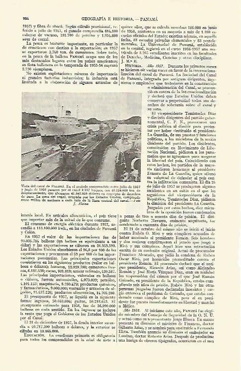 LAMINA ESPASA 21792: Vista del Canal de Panama