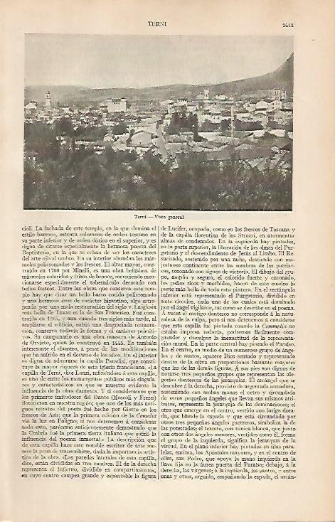 LAMINA ESPASA 2777: Vista general de Terni Italia