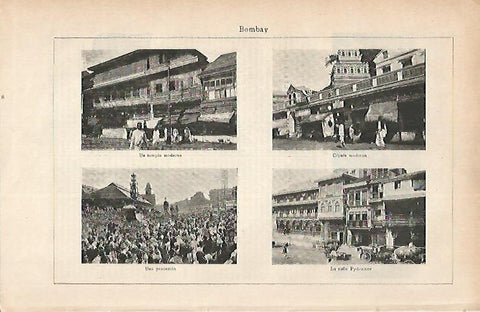 LAMINA ESPASA 22376: Vistas de Bombay India
