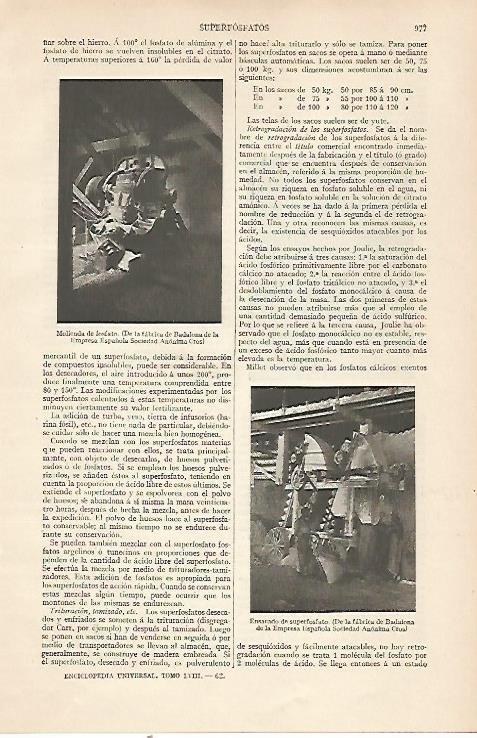 LAMINA ESPASA 22583: Molienda de fosfato