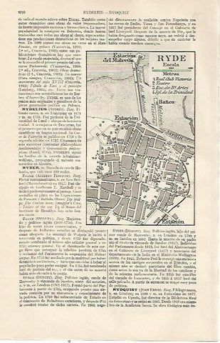 LAMINA ESPASA 22879: Plano de Ryde Inglaterra