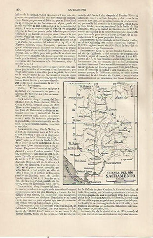 LAMINA ESPASA 22905: Mapa de la cuenca del rio Sacramento