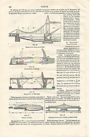 LAMINA ESPASA 23033: Puente de la Torre de Londres Puente Movil de Chicago