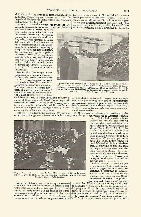 LAMINA ESPASA 21812: El presidente Tito de Yugoslavia en 1958