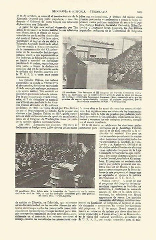 LAMINA ESPASA 21812: El presidente Tito de Yugoslavia en 1958