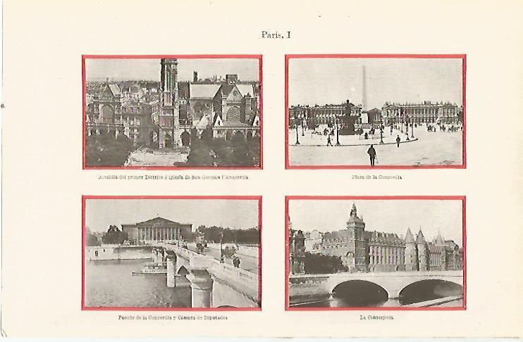 LAMINA ESPASA 23325: Puente de la Concordia Plaza de la Concordia y Conserjeria de Paris
