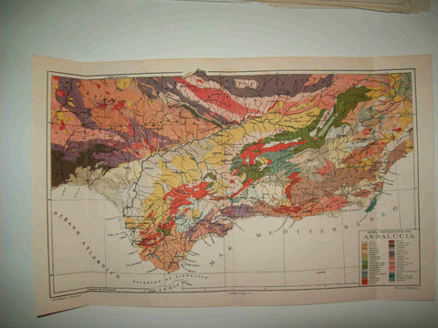 LAMINA ESPASA 23743: Mapa geologico de Andalucia