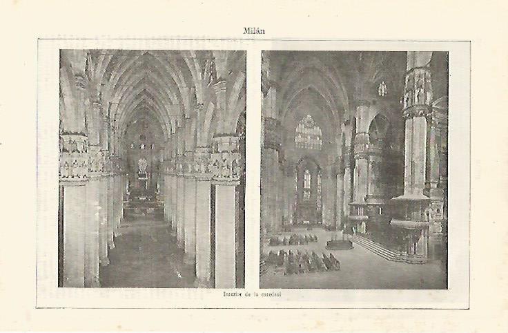 LAMINA ESPASA 23974: Interior de la Catedral de Milan