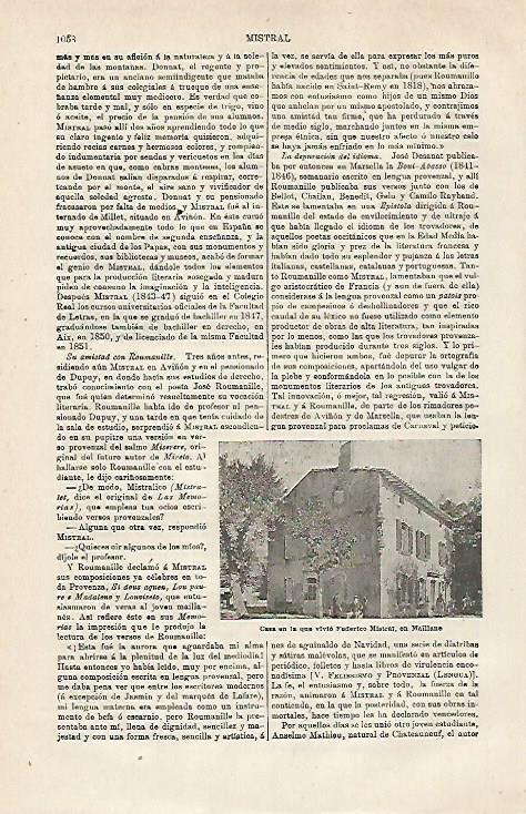 LAMINA ESPASA 24131: Casa de Federico Mistral en Maillane