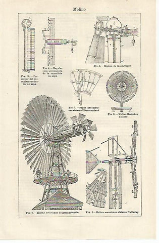 LAMINA ESPASA 24213: Tipos de molinos