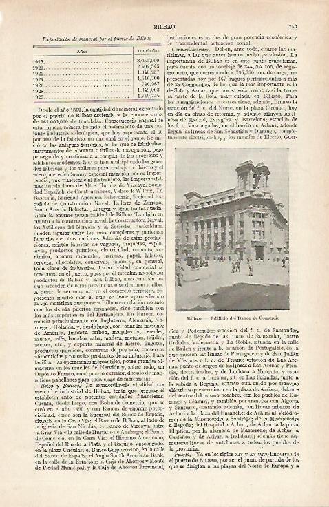 LAMINA ESPASA 24331: Banco de Comercio en Bilbao