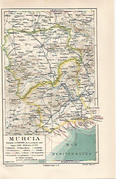 LAMINA ESPASA 24535: Mapa de Murcia