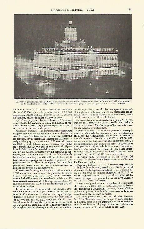 LAMINA ESPASA 21689: Palacio presidencial de La Habana Cuba