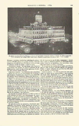 LAMINA ESPASA 21689: Palacio presidencial de La Habana Cuba