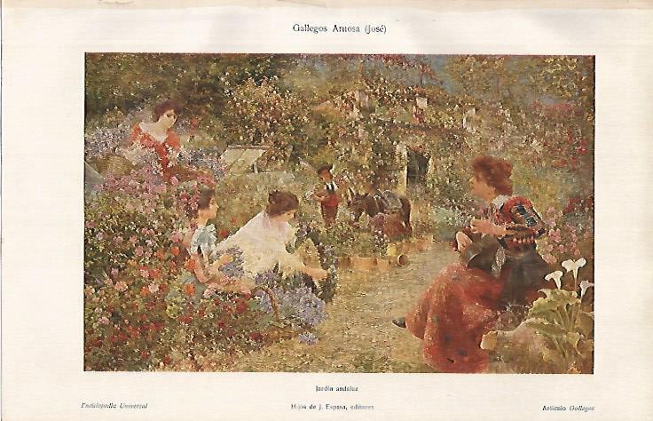 LAMINA ESPASA 24823: Jardin andaluz por Jose Gallegos Arnosa