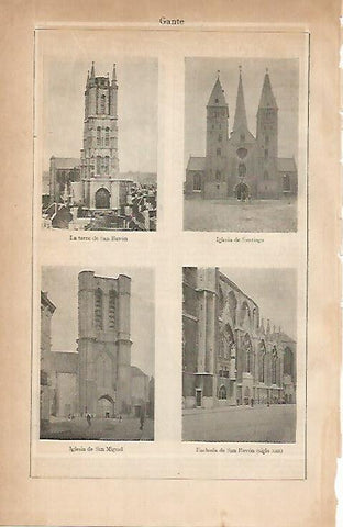 LAMINA ESPASA 24855: Iglesias de Gante