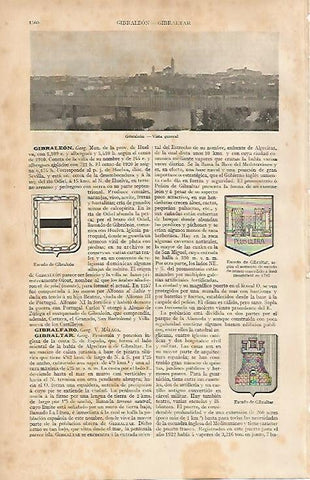 LAMINA ESPASA 24985: Vista de Gibraleon Huelva