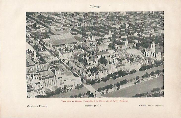 LAMINA ESPASA 25088: Vista aerea de Chicago